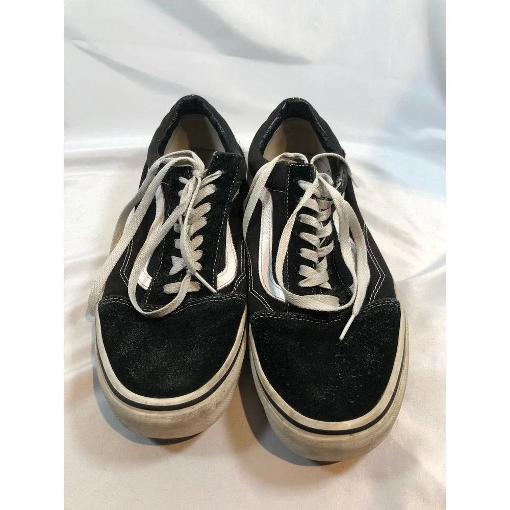 Vans Old Skool Black White Suede Canvas Skate Shoes Mens 11 Low Top Sneakers